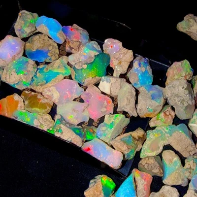 Lot Opale Brute Sèche AAA Naturelle Éthiopienne Welo Pierres Gemmes - Photo 1/4