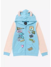 DISNEY: MONSTERS INC SULLEY W/ REAL PATCHES ZIPPER HOODIE  7/8 YOUTH  NWT 
