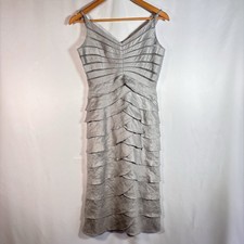 Adrianna Papell Bandage Dress Womens 6 Wedding Guest Tiered Evening
