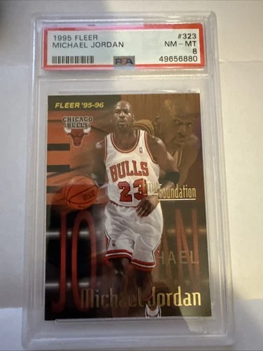 1995 Fleer MICHAEL JORDAN #323 PSA 8 NM-MT Chicago Bulls Firm Foundation 1995-96