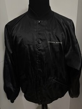 Vintage Cardinal Satin Black Jacket "Lockheed Martin" Made USA Men XXL