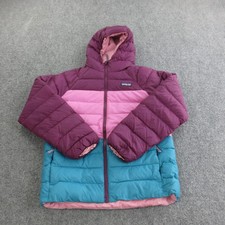 Patagonia Jacket Kids 8-9Y Purple Pink Down Puffer Hooded Full Zip STY68460FA23