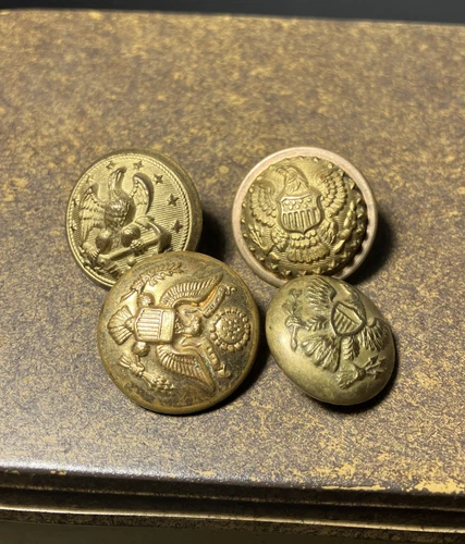 Civil War Era Mixed Military Button Lot Of 4