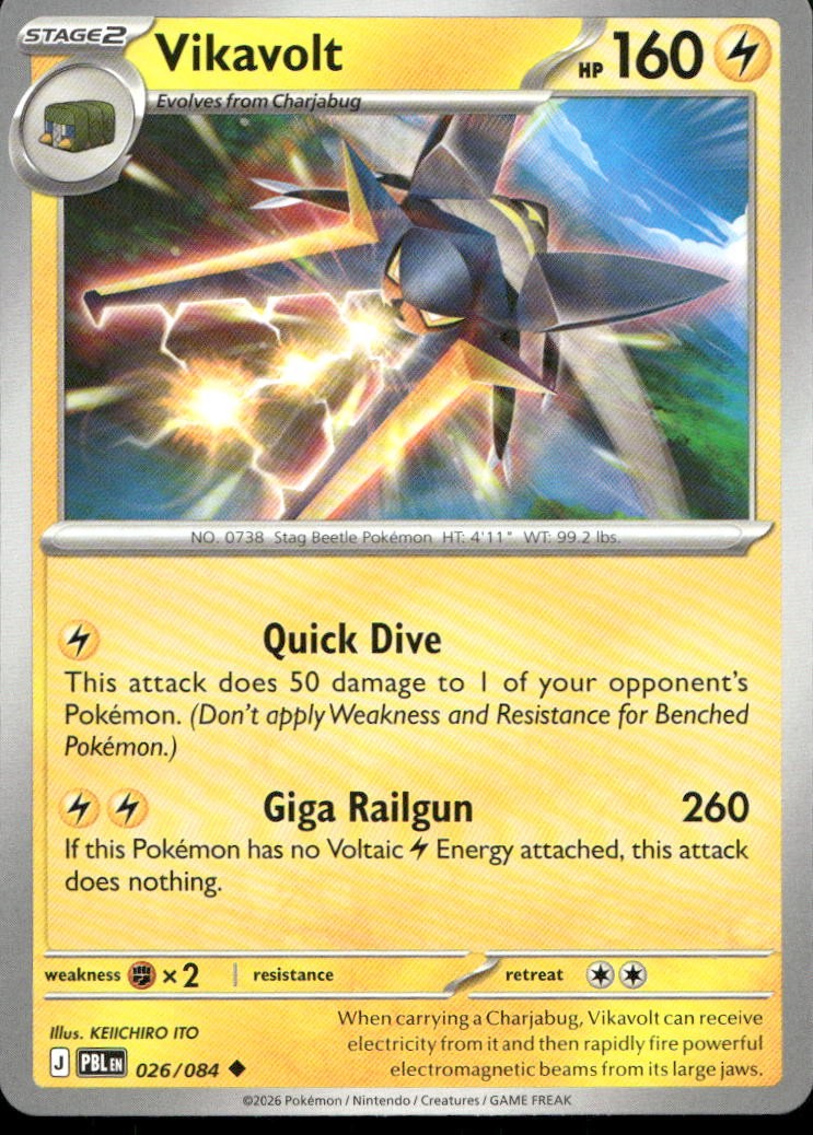 Vikavolt 26/84 ME05 Pitch Black U NM English Pokémon