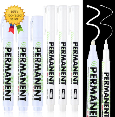 Acrylic White Paint Pens  6 Pack White Permanent Marker with Extra Fine Point