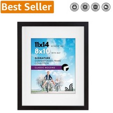 11x14 Picture Frame with Shatter-Resistant Glass - Use as 8x10 Frame with Mat...