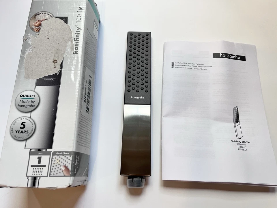 Nuevo Hansgrohe Rainfinity Bastón Ducha de Mano 100 1-Jet, 2.5 GPM - Níquel Cepillado Foto 3 de 4