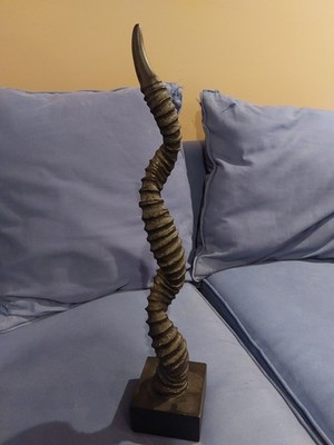 Bartouille Antelope Horn on Base Sculpture by Union Rustic