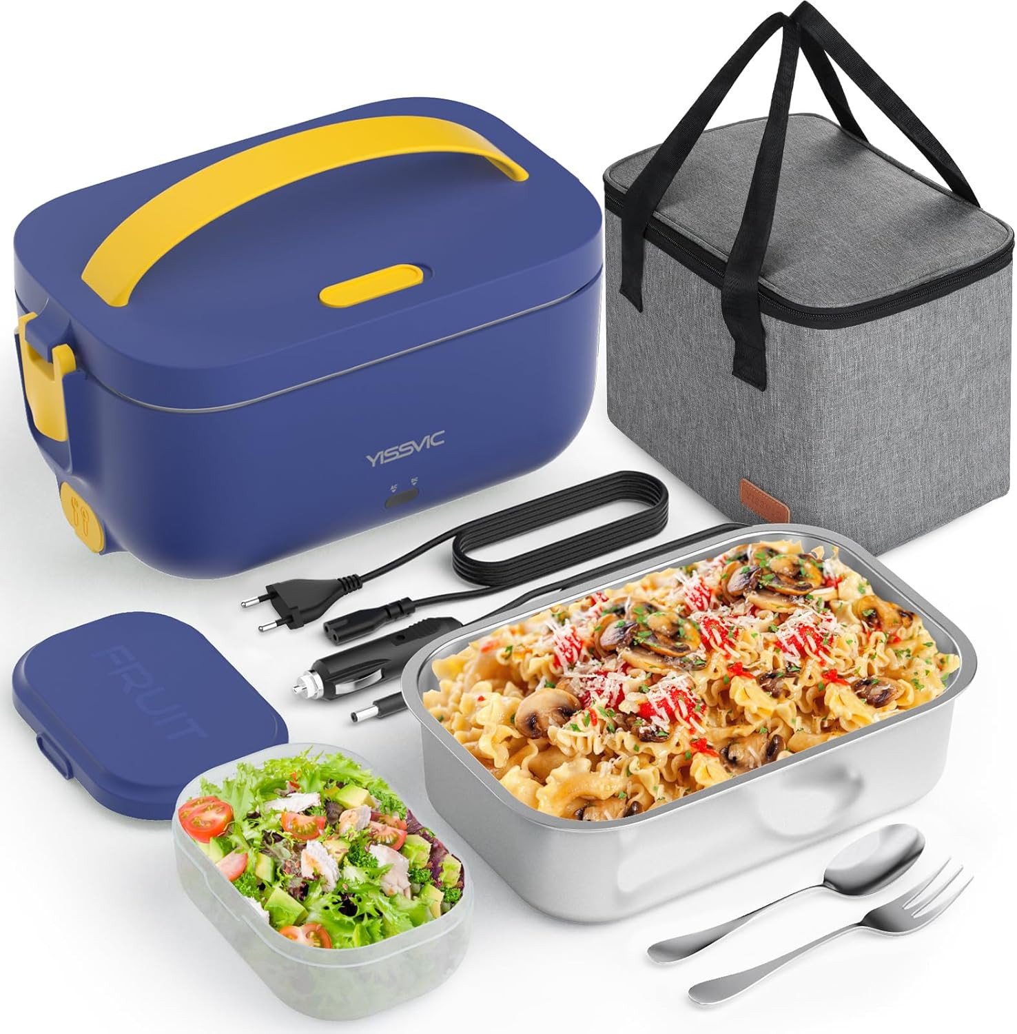 YISSVIC Porta Pranzo Elettrico con Borsa Termica 9,9L - Ideale Ufficio