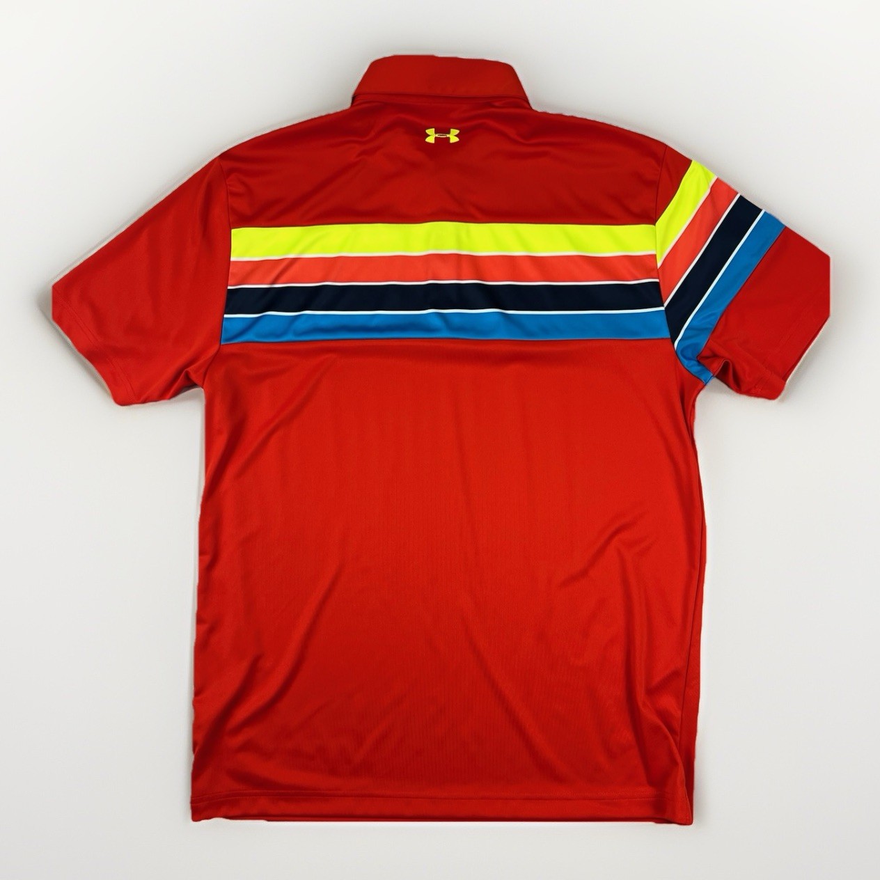 Under Armour Mens Heat Gear Golf Large Polo Shirt Striped Multicolor Loose Fit thumbnail 2