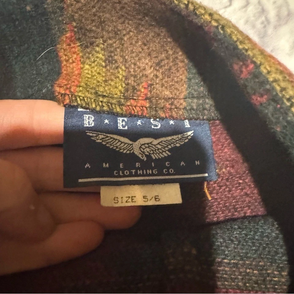 Винтажная 90-х лучшая американская шерстяная смесь ацтекская юбка с запахом сделано в США размер 5/6 - Изображение 4 из 4