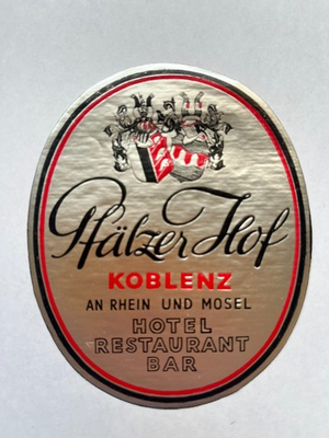 #ad #ad Vintage HOTEL HALZER HOF Decal Koblenz Germany 3 1 2 3 1 2 $7.49