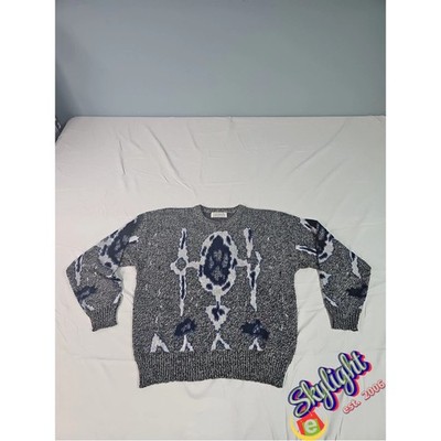 Method Men Vintage Abstract All Over Design Pattern Ribbed Pullover Sweater Sz L