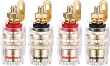 Facmogu 2 Pairs Mini Gold Plated Insulated 5-Way Binding Small-Short, Black 