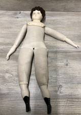 Vintage China Head Arms Legs 19" Doll Cloth Body-Unmarked