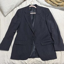 Burberry Men's Vintage 100 Pure Wool Navy Striped Blazer Formal 38