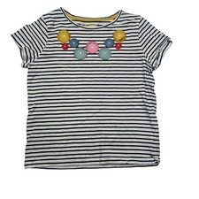Mini Boden Striped Tee With Flowers