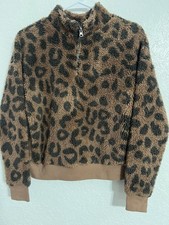 Grayson Threads 3/4 ZipAnimal Print Sweatshirt Pullover Cozy Soft Size XS 116