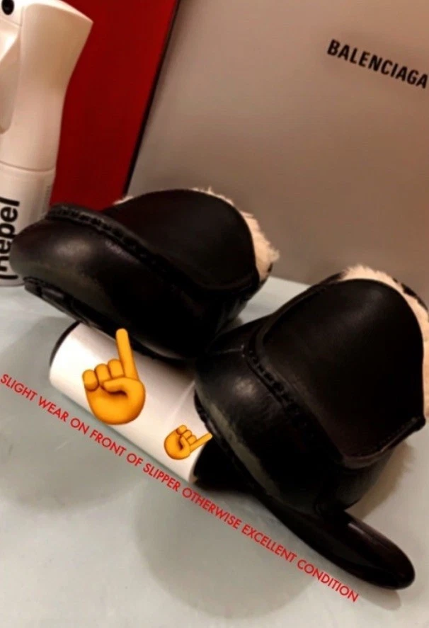 UGG мужской Ascot из черной кожи тапочки шерсти меха 5379B мокасины размер 10 - Изображение 4 из 4