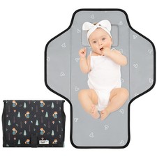 Baby Portable Changing Pad Travel - Waterproof Compact Diaper Changing Mat wi...