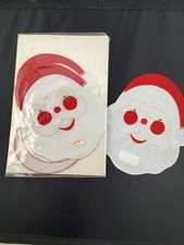 Lot 6 Vintage Linen Santa Claus Appliqué Patch WC Imports