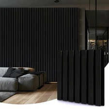 4PCS 30x30cm Acoustic Wood Slat Panels 11.8"x11.8" - Noise Reduction for Studio