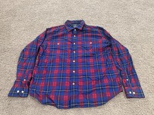 Nautica Shirt Mens XL Blue Red Plaid Long Sleeve Button Down Cotton Extra Large