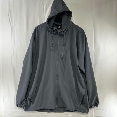 Element Active Windbreaker Jacket Mens XL Gray Full Zip Hooded Ripstop