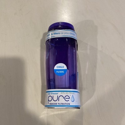 Purple Cool Gear EZ-Freeze 24 oz Water Bottle Freezer Gel Filter BPA Free New