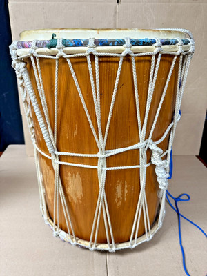 Hand-Carved Rope-Tuned Djembe Drum   14''   Used, Good Condition (Needs New Head)