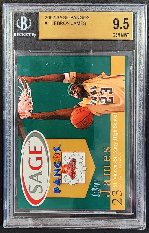 LEBRON JAMES 2002 SAGE PANGOS ROOKIE CARD BGS 9.5 GEM MINT ULTRA RARE - Image 2 of 4