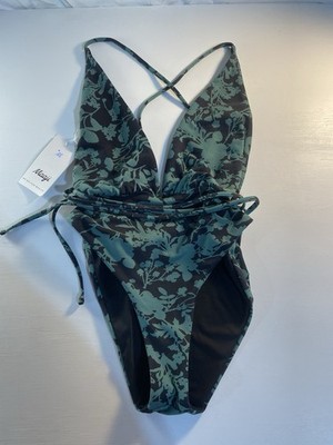 Maaji Jade Safari Reversible One Piece Swimsuit Black Green NWT Size Unknown