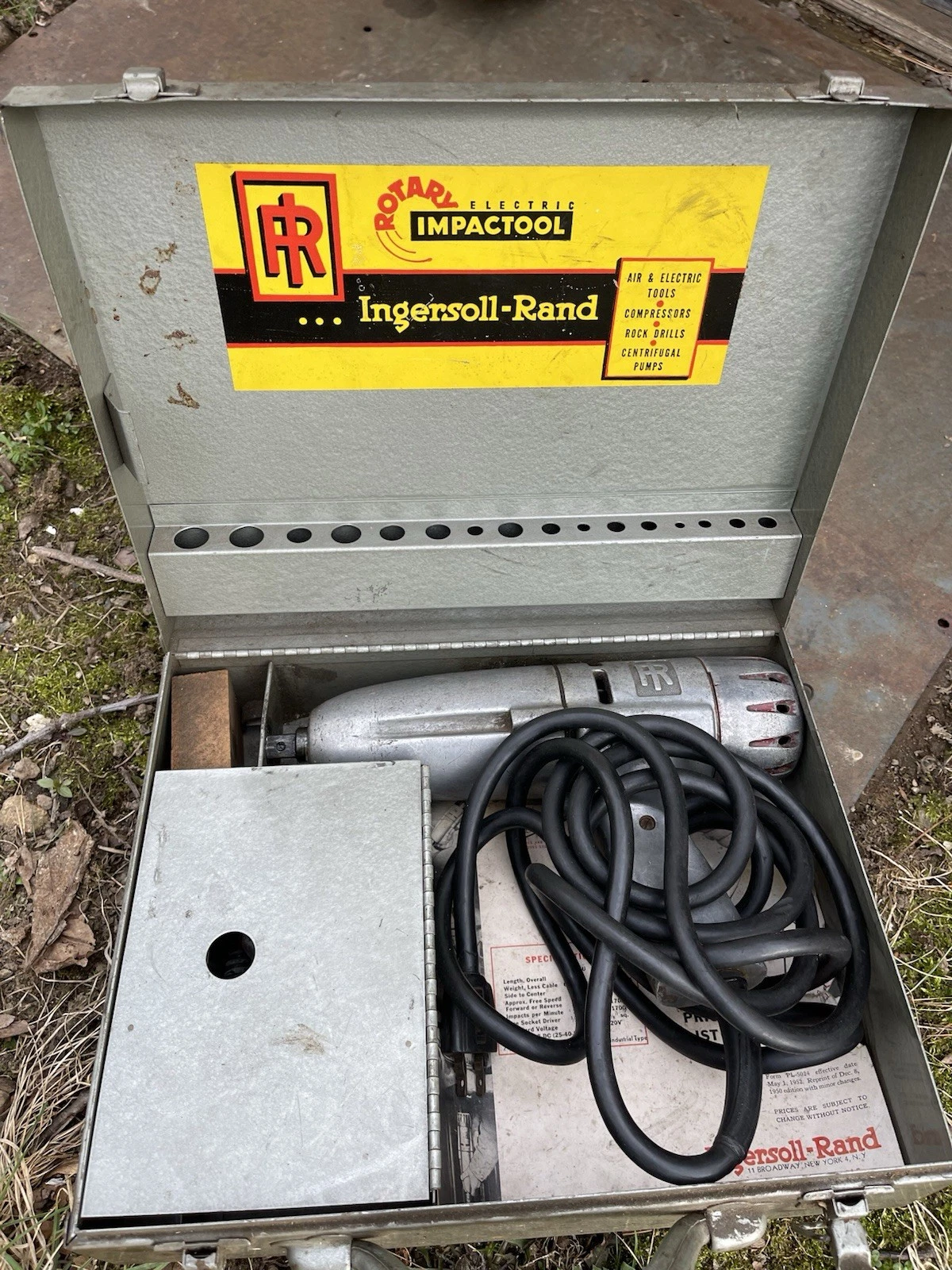 Vintage 1950s Ingersoll-Rand Rotary Electric Impactool With Case