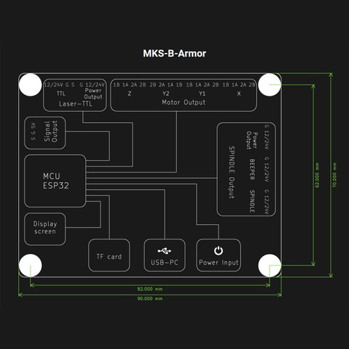 MKS DLC32 V2.1 32-Bit-Lasergravierer-Motherboard Offline ESP32 WiFi-Control4792 - Afbeelding 3 van 10