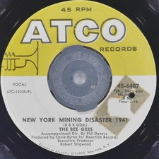 THE BEE GEES New York Mining Disaster 1941 ATCO 45-6487 VG 45 1967 Pop Rock 7"