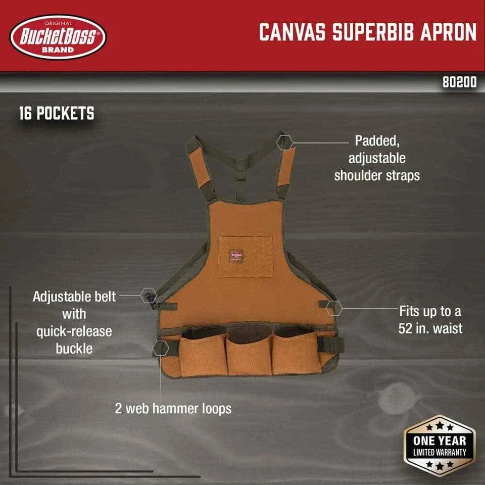 23 In. 16-Pocket Duckwear Super Bib Tool Work Apron - Image 2 of 4