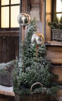 "Metall Garten Stecker \"Kugel\" Im Rost Design, 118 Cm Hoch, Deko Beet Sticker"