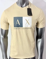 New Armani Exchange Men's Regular Fit Color Block  Logo Short Sleeve Shirt
