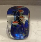 Vtg "Murano" Style Blown Art Glass Paperweight Fish Aquarium Ocean Coral Reef
