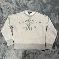 Vintage Ralph Lauren Polo Gray Cotton Academy Sweatshirt Mens Large Rare