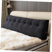 Almohada grande de cu a para cabecero, almohada de lectura para King Negro
