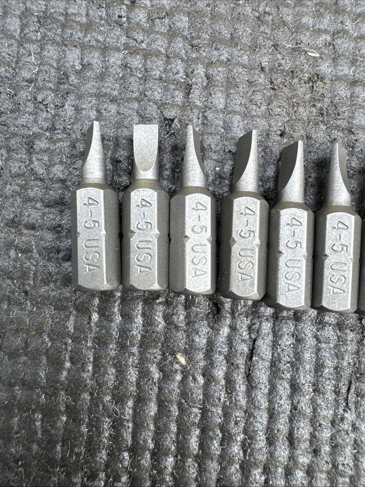 Sears Craftsman USA Nos Danaher 10pc Slotted Screwdriver Bit Lot 1/4” Size 4-5 - Image 2 of 4