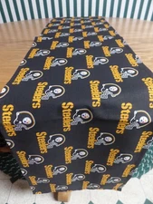 NFL Pittsburgh Steelers, Black/Yellow Handmade Table Runner, Unlined 56" x 12"