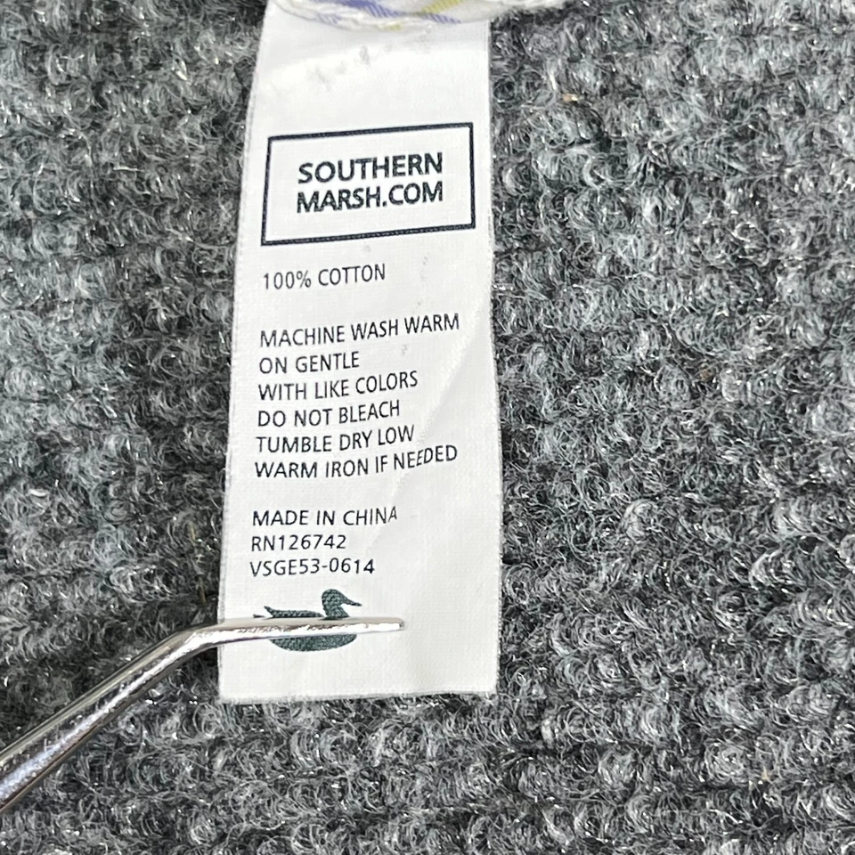 Camisa con botones Southern Marsh XL a cuadros sin arrugas algodón amarillo azul para hombre Foto 3 de 4