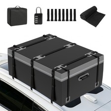 Dachbox Faltbar 600L Dachtasche Auto 840D Wasserdicht mit/ohne Gepäckträger Grau