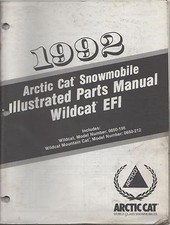 1992 ARCTIC CAT WILDCAT EFI SNOWMOBILE PARTS MANUAL P/N 2254-755
