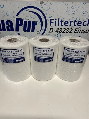 AQUAPUR 3 Rollen Vlies 170mm ReefMat 1200 Reef Mat RedSea Ersatzvlies Filtervlies Red