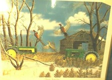JOHN DEERE TRACTOR ART PRINT "PHEASANTS AMONG DEERE" by R. HINTON - LTD ED
