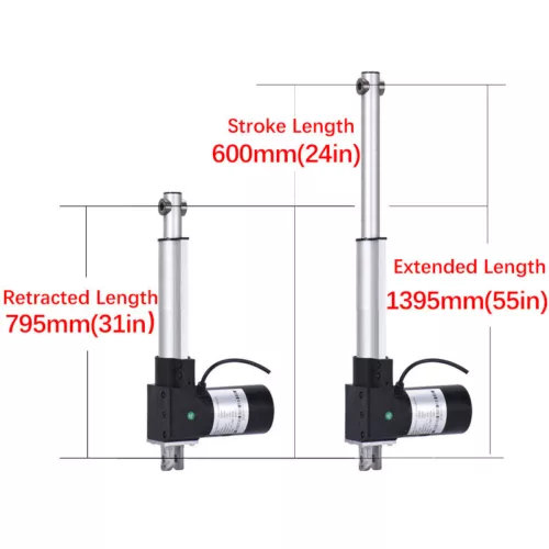 24V 6000N Electric Linearantrieb 600MM 1000MM Linear Actuator Schwere Leistung - Afbeelding 29 van 33