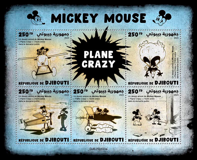 DJIBOUTI 2025 MICKEY MOUSE PLANE CRAZY SHEET MINT NH | eBay